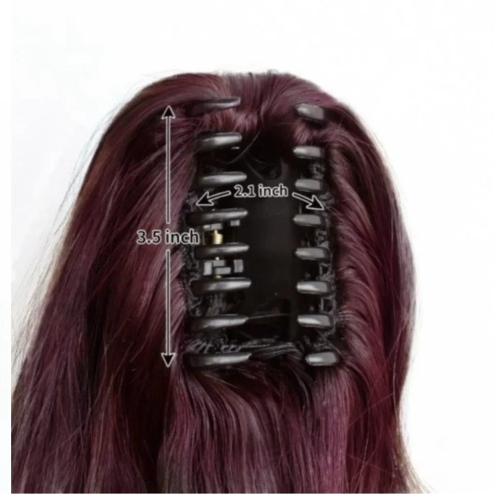 PONYTAIL Extension Claw Hair Extensions Wine Red